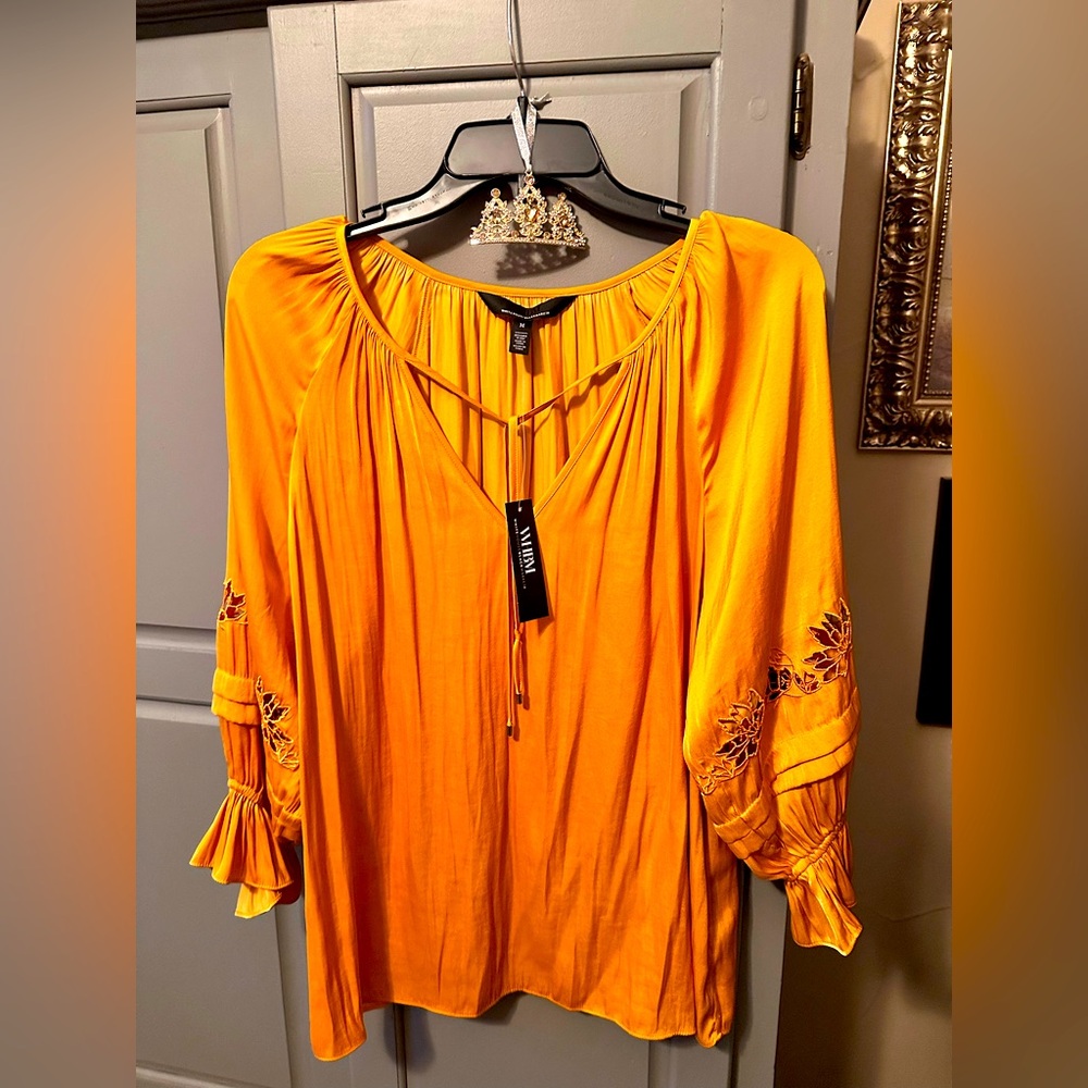 White House Black Market Vibrant Orange Women's Top
